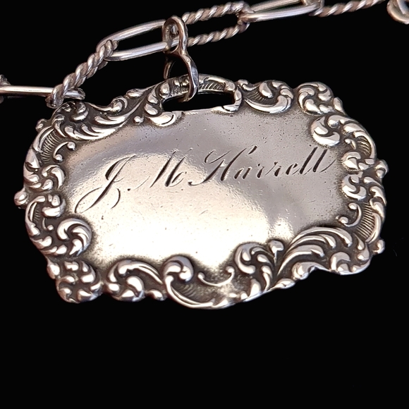 Vintage Foreé Hunsicker Sterling Silver Necklace Engraved Luggage Tags & Cherub - Picture 11 of 16